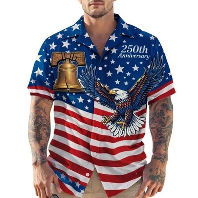Eagle America 250th Anniversary Hawaiian Shirt Liberty Bell Patriotic Apparel 4t