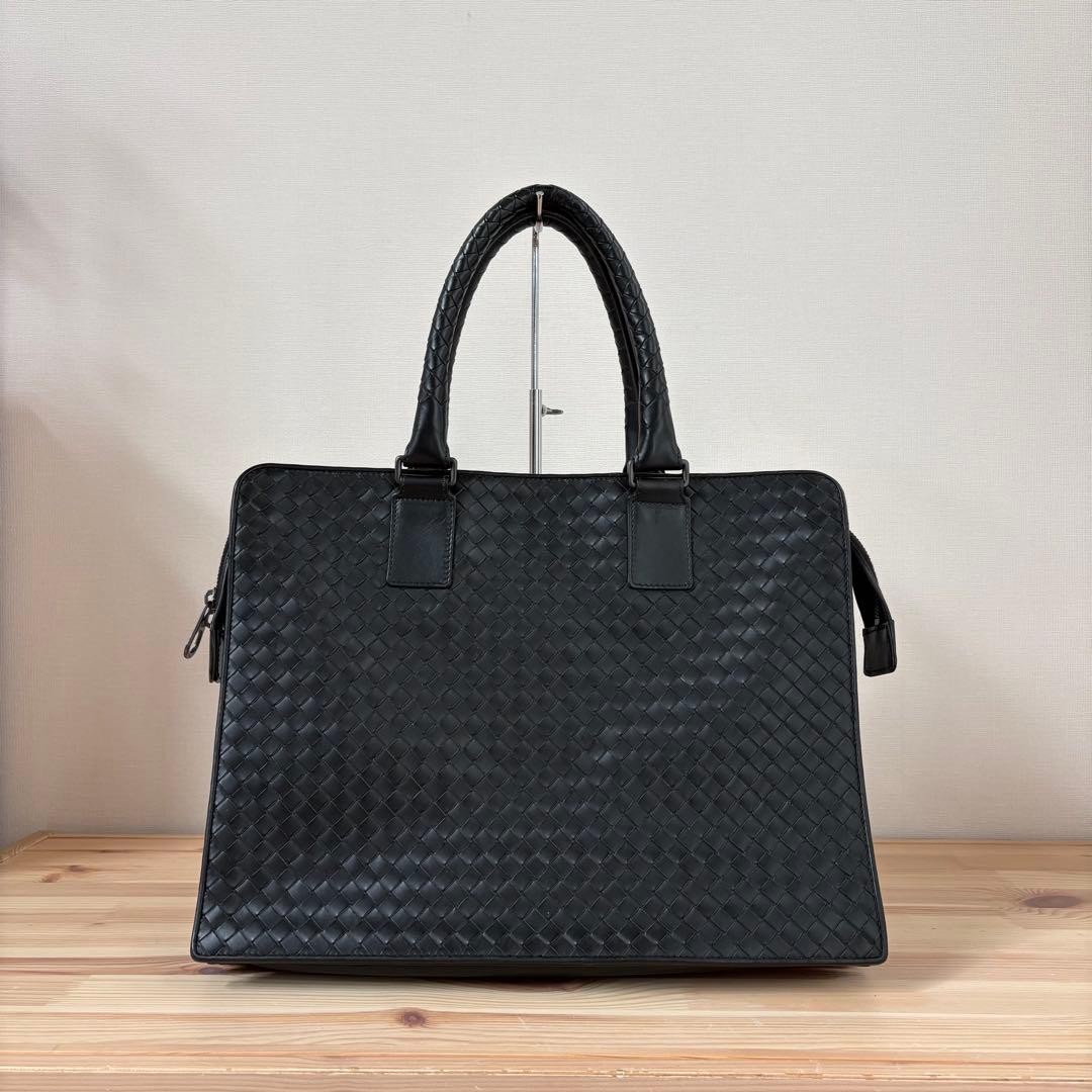 BOTTEGA VENETA Intrecciato Leather Tote Briefcase Business Bag Black A4 From Jp