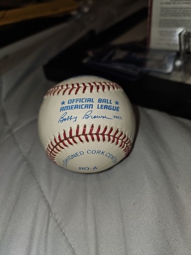 Rex Barney Autografiado Oficial Rawlings Liga Americana Béisbol - Imagen 2 de 2
