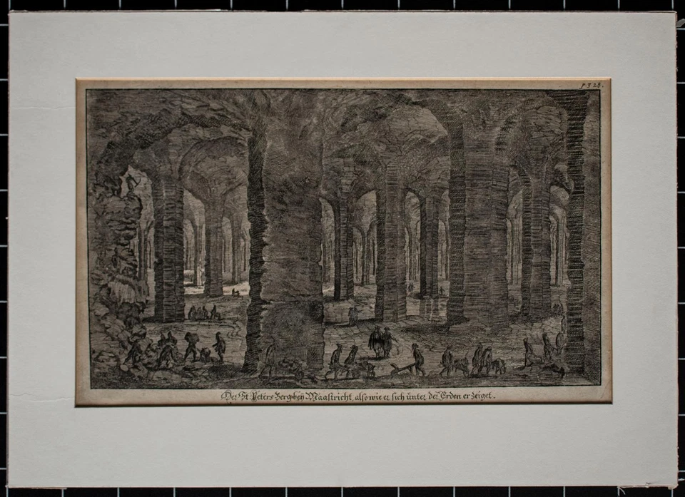 Edward Brown Grotten von St. Pieter Maastrich Original Kupferstich 18 Jhd - Bild 2 von 3