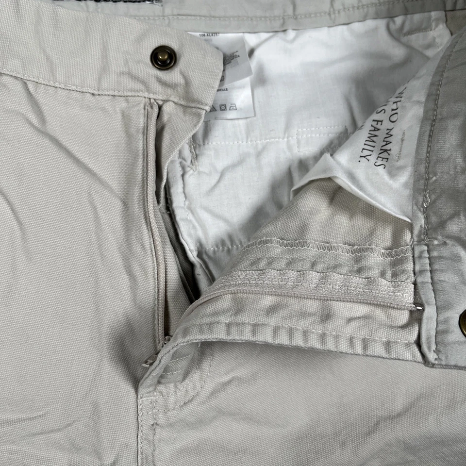 Pantalones Cortos De Colección Columbia Cargo Para Mujer 10 Marfil 100% Algodón Cremallera Botón a Presión Foto 3 de 4