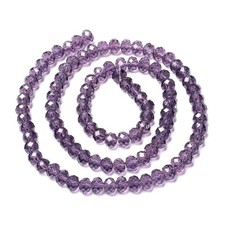 Faceted Rondelle Glass Crystal Beads - 6mm x 5mm - 1 Strand (approx 85 pcs)