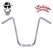 13.5" RISE VINTAGE LOWRIDER DYNO STYLE STEEL HANDLEBAR 22.2MM CHROME