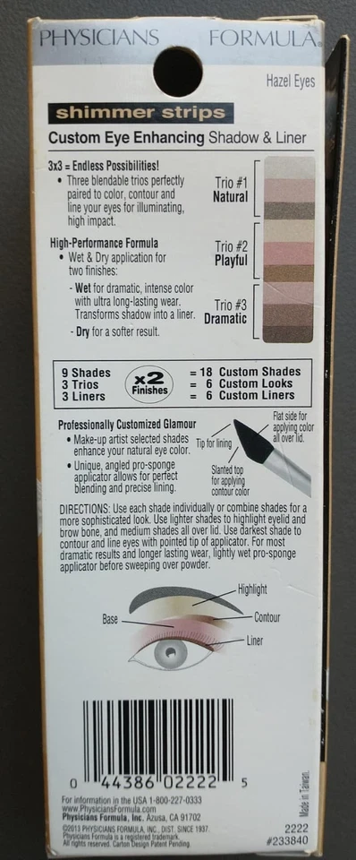 2 Physicians Formula Shimmer Strips Enhancing Shadow & Liner, (2222) Hazel Eyes - Image 2 of 2