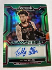 2022 Panini Prizm Draft Picks Penmanship Green Prizm Teddy Allen Aggies!!