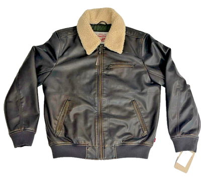 Levi Strauss & Co. Medium Bomber Leather Look Jacket with Fur