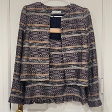 Mango Suit Metallic Tweed Blazer Skirt Set Size Small Jacket