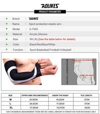 Elbow Brace Support Sleeve, Adjustable for Home Gym Black 