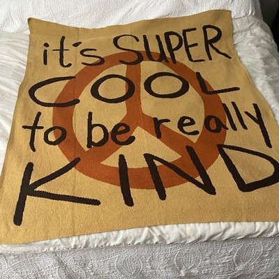 NWT Anthropologie  SUPER COOL TO BE REALLY KIND IN Sand  Blanket $134 Last 1