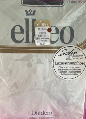 Elbeo Diadem Luxus Strumpfhose schwarz Gr.46-48   Perlmuttschimmer