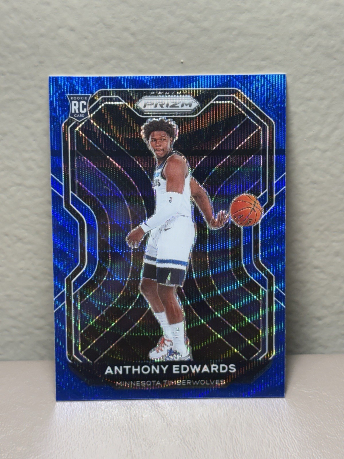 2020-21 Panini Prizm - Anthony Edwards #258 Blue Wave Prizm (RC) Timberwolves