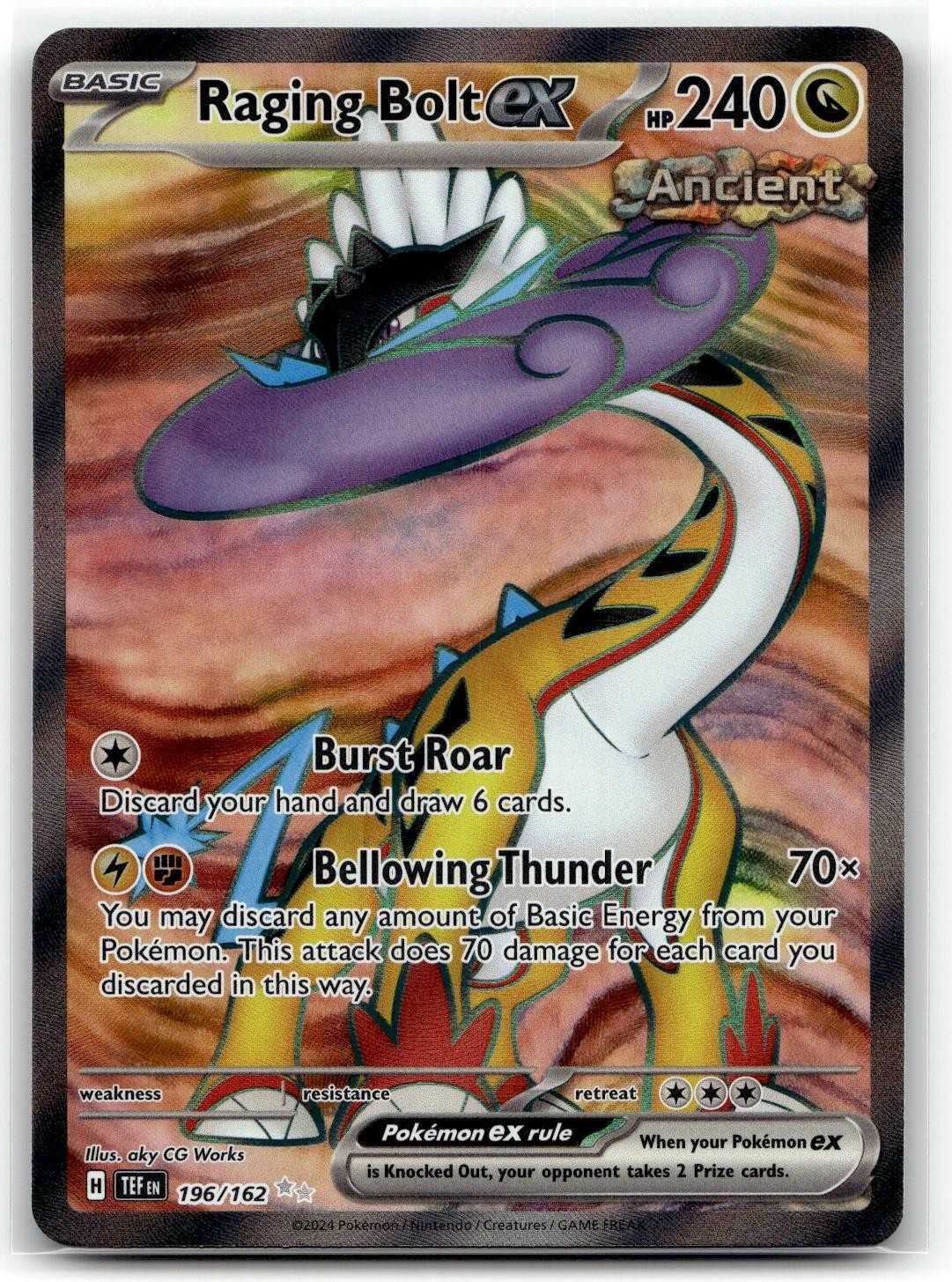 Raging Bolt ex 196/162 Ultra Rare Temporal Forces Pokemon EN Holofoil NM
