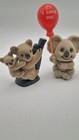 Vintage Flocked Felt Koala Bear Plastic Baby Animal Figurines Set Of 3 — photo 8