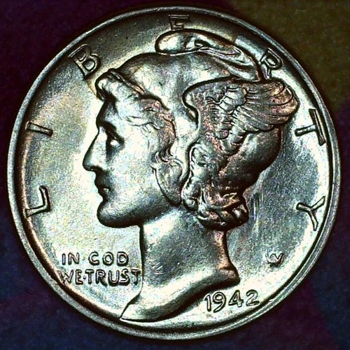 1942-P Mercury Dime – Uncirculated – Brilliant 90% Silver