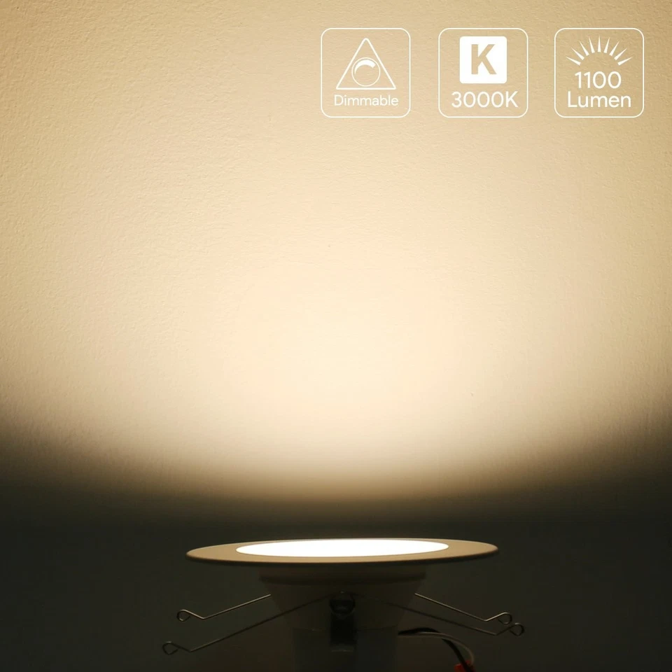 LED Recessed Lighting Ceiling Lights, Warm White, 8 Pack - Image 3 of 4