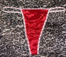 Lei Y2K Second Skin Hot Red Vintage S Thong String Bikini Panty Underwear