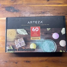 ARTEZA Mica Powder Multipurpose Nontoxic 60 Colors For Soap, Crafts, Beauty