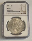 1884 Morgan Silver Dollar $1 - NGC MS 63