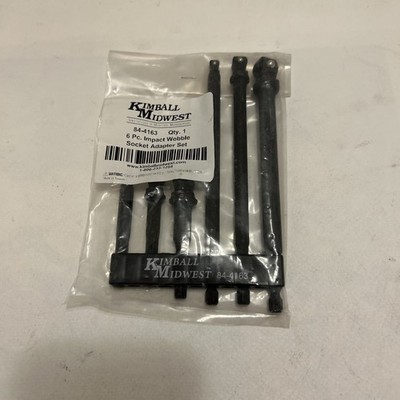Kimball Midwest 6pc 1/4'' Hex Drive Impact Wobble Socket Adapter Set, 84-4163