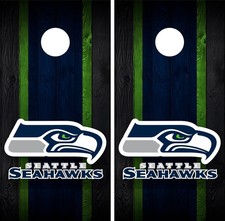 Seattle Seahawks Cornhole Wrap Skin Decal Football Sports Board Sticker JC79