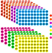 700 Pcs round Number Stickers 1-100 Multicolor 1 Inch Self Adhesive Labels