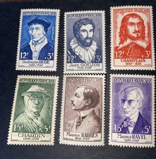 France Année 1956 N° 1066 à 1071 Neuf ** Luxe Série Complète Célébrités