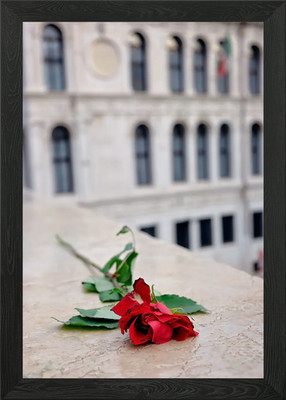 Rote Rose gerahmtes Wandbild Poster Leinwanddruck Bild