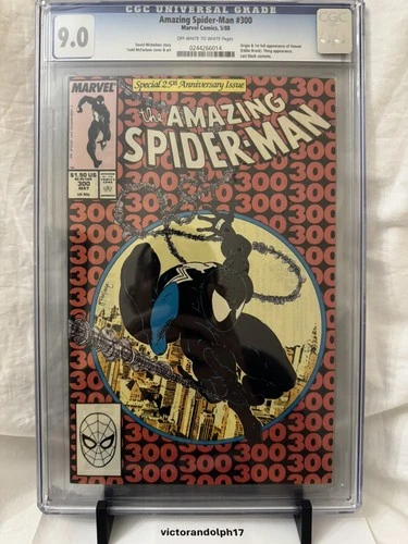 Amazing Spider-Man #300 CGC 9.0 OW/W Pages Marvel 1988 1st Full Appearance Venom