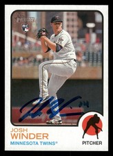 Josh Winder Minnesota Twins IP Signed Autographed 2022 Topps Heritage #621