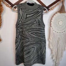 Anthropologie Metallic Swirl Mini Dress M