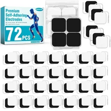 72PCS TENS Unit Pads (2"x2"), Reusable Self-Adhesive Electrodes with... 