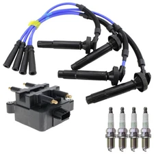 Hitachi Ignition Coil NGK 4 G-Power Spark Plugs & Wire Set Kit for Impreza H4