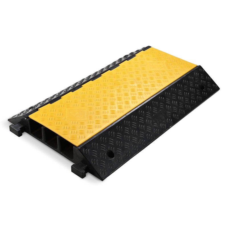 Yescom Cable Ramp 3 Channel Hose Cover 35.43"x23.62"x4.33" Speed Bump for Road