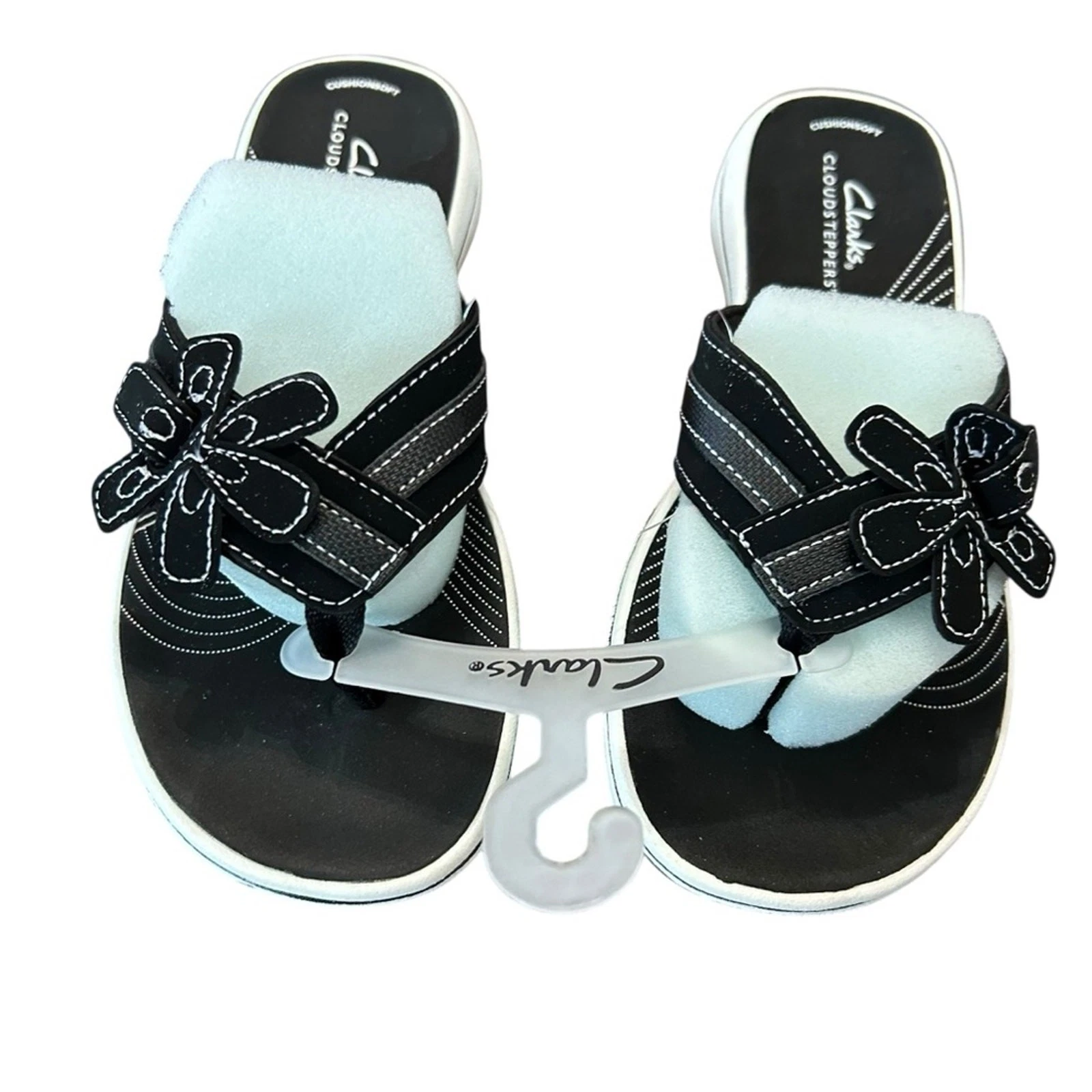 CLARKS Infradito Clark’s Collection Brinkley Floreale Nero NUOVO Taglia 6