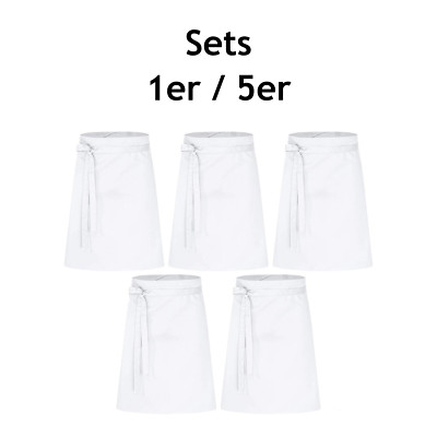 Basic Schürze 60x80cm Küchenschürze Kellnerschürze Kochschürze 190g/m² Weiss