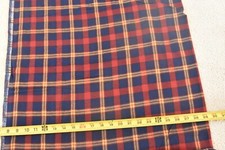 By 1/2 Yd,, Red Navy  Yellow Plaid Lighter-Weight Cotton Flannel, B1172