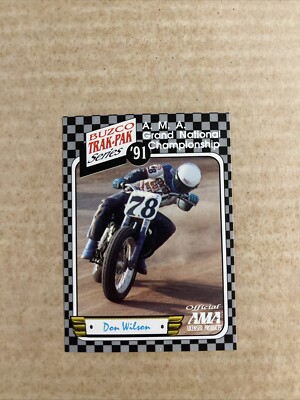 Ama Racing Id Card 1991 AMA Don Wilson Buzco Trak-Pak Flat Track Motorcycle Racing Card | eBay
