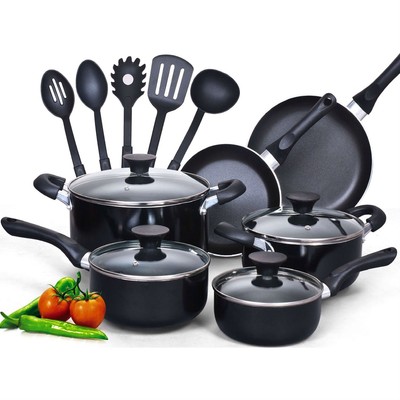 Brand New 15 Piece Non Stick Kitchen Cookware Set in Black Brand New 15 Piece Non Stick Kitchen Cookware Set in Black