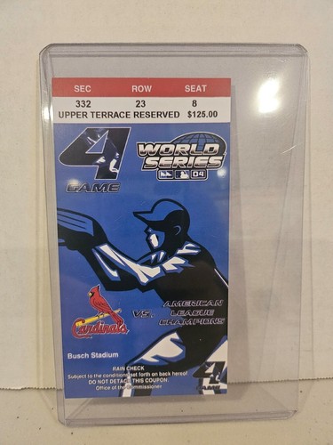 2004 MLB World Series Game 4 Ticket Stub Red Sox Clincher 1 WS TITLE 1918