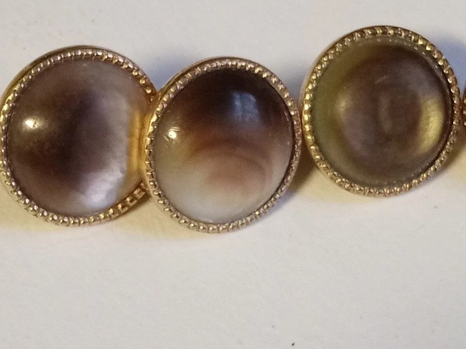 Набор из 4 антикварных викторианских оперкулумных пуговиц 1800-х годов 19 века  - Изображение 2 из 4
