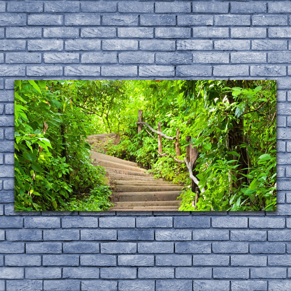 Image sur verre 140x70 paysage nature et escalier pour mur moderne