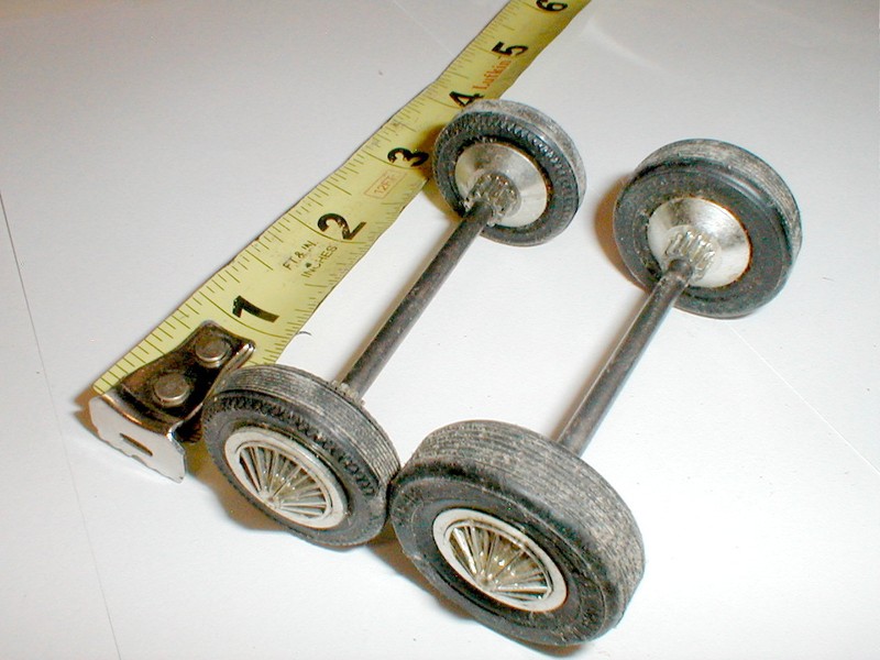 2 Pair Junk Yard of Slot Car Gears Axles Tires Wheels Vintage Original Used