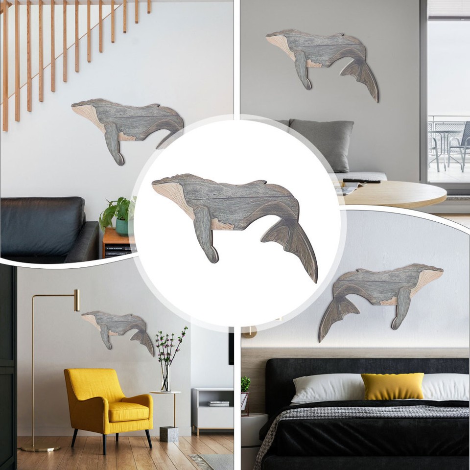 3 Pcs Wall Decor Outdoor Woodsy Pendant Home Unique Whale Hanging eBay