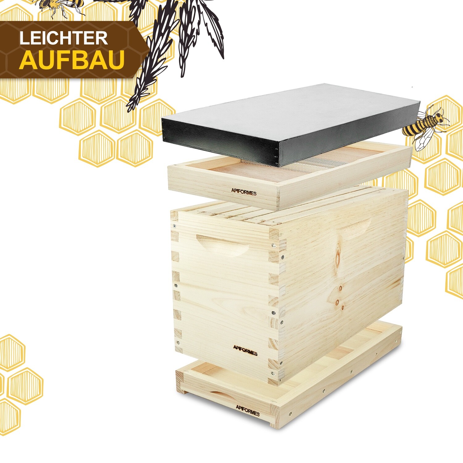 Imkerei Flüssigfutter 12 Liter Dadant US Adam-Fütterer 12 L – Futterzarge Aus Massivholz, Wasserdicht, Für Bienenbeuten, Made In Germany Imkerei Flüssigfutter 12 Liter Dadant US Adam-Fütterer 12 L – Futterzarge Aus Massivholz, Wasserdicht, Für Bienenbeuten, Made In Germany