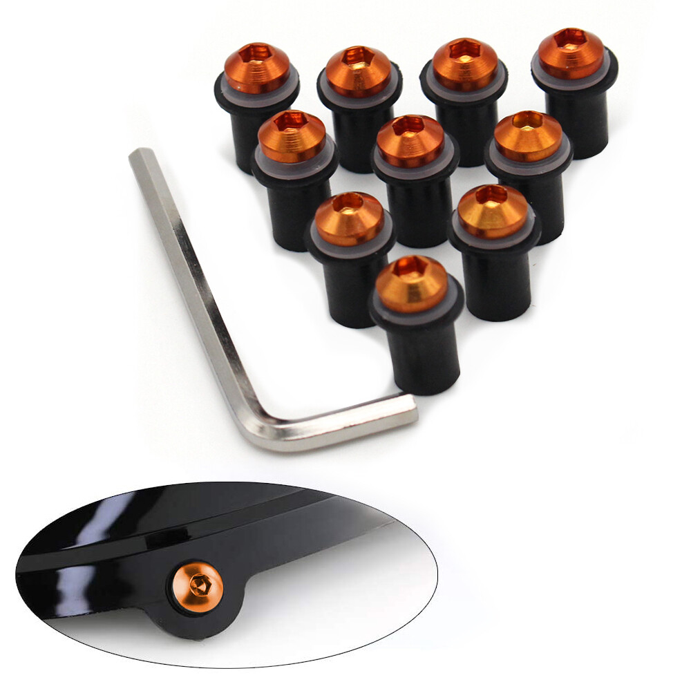 Orange Windshield Bolts for Kawasaki ZX6R 2013-2022 18 19 20 21
