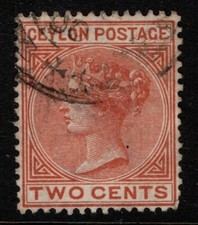 Ceylon 1883 1898 Queen Victoria 2c Two cents brown SG146 Used
