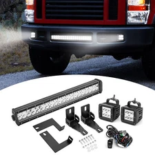22''+3'' Fog Lights Bumper Driving Lamp w/Mounts & Wire For 08-10 F250 F350 F450