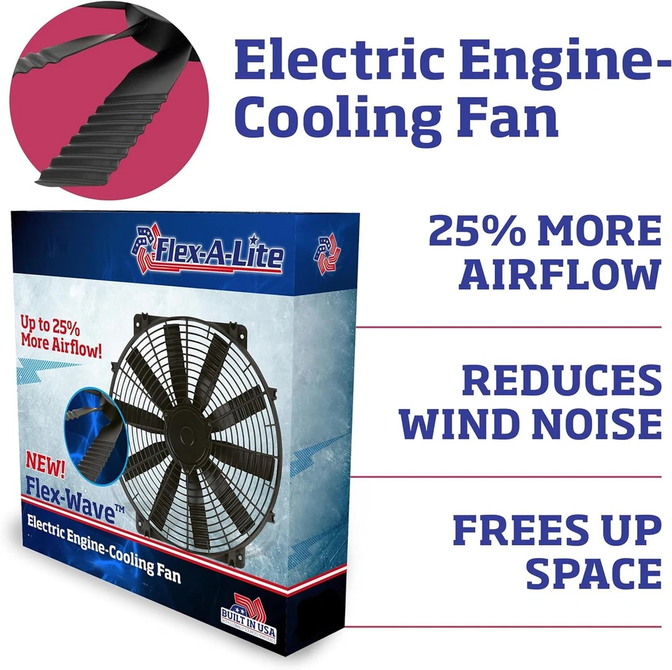 Ventilador extractor eléctrico Flex-a-lite 105390 (238) 16" Flex-Wave LoBoy Foto 2 de 3