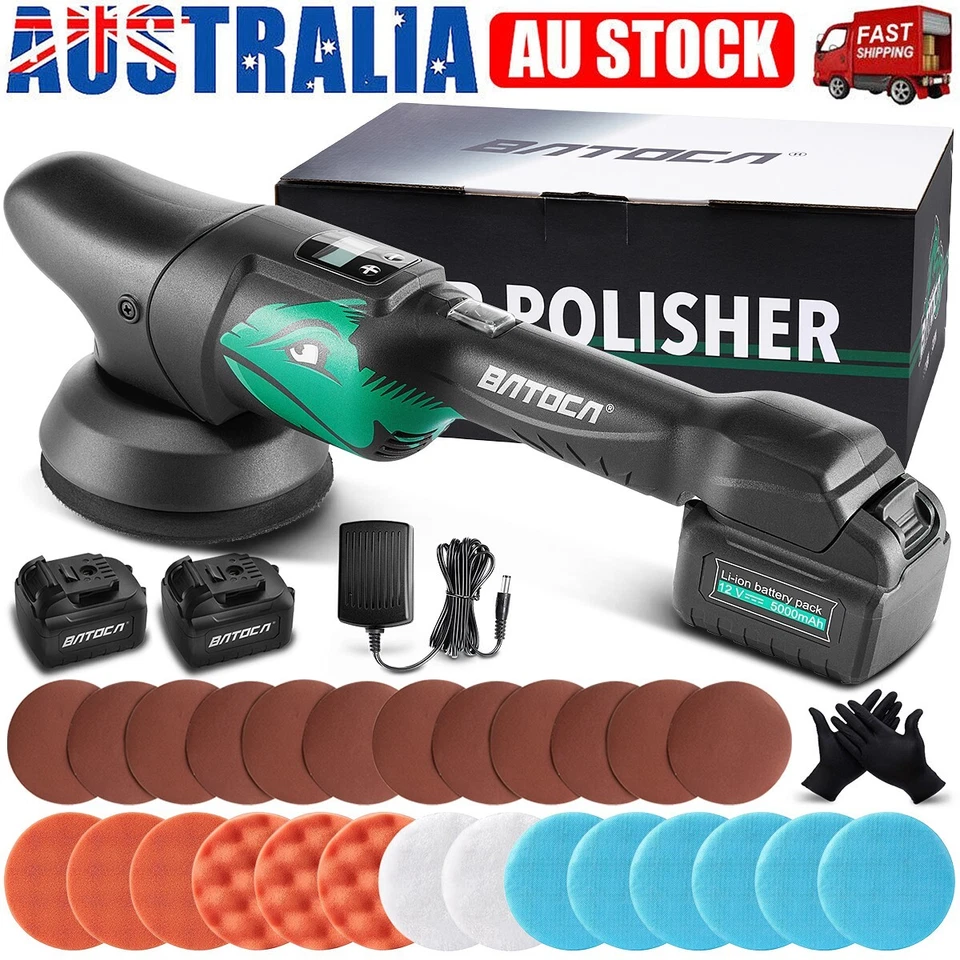 BATOCA S2 Cordless Car Polisher Buffer Machine Dual Action & 125mm Polishing Pad