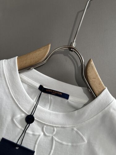 Embroidered logo round neck heavy craft short sleeved T-shirt - Picture 4 of 7